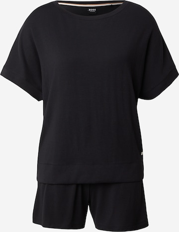 BOSSKratke hlače za spavanje 'Element' - crna boja: prednji dio
