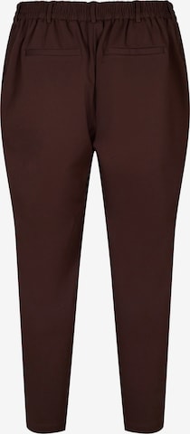 Zizzi Tapered Pants 'JMADDIE' in Brown