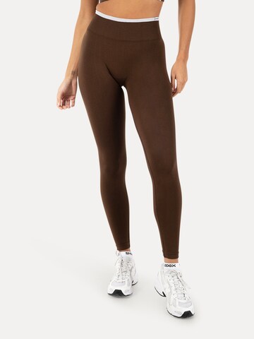 Smilodox Skinny Leggings in Bruin: voorkant
