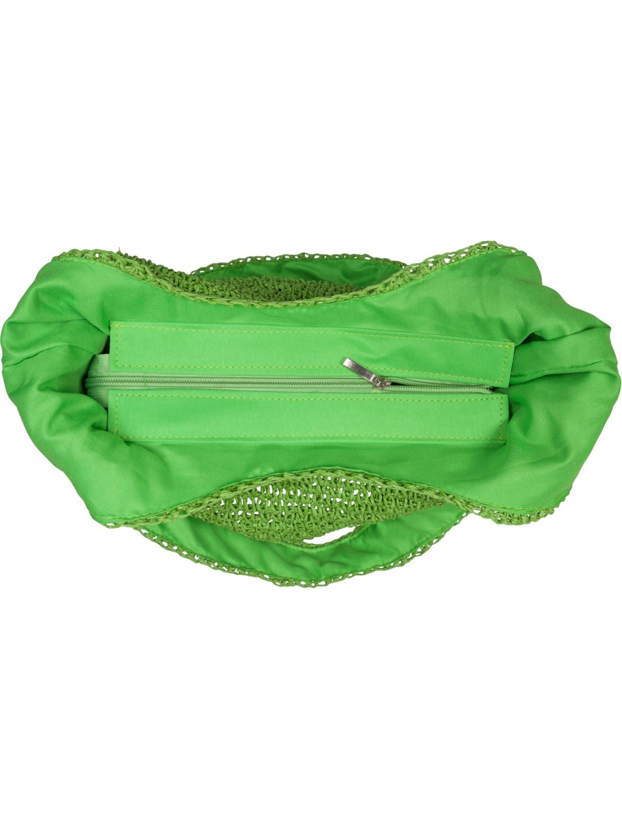 styleBREAKER Shoulder bag 'Papierstroh Beuteltasche' in Green