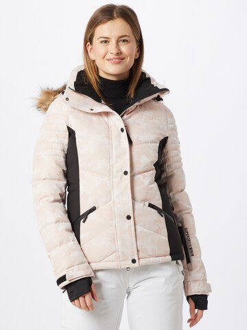 Veste outdoor 'Luxe' Superdry Snow en rose : devant