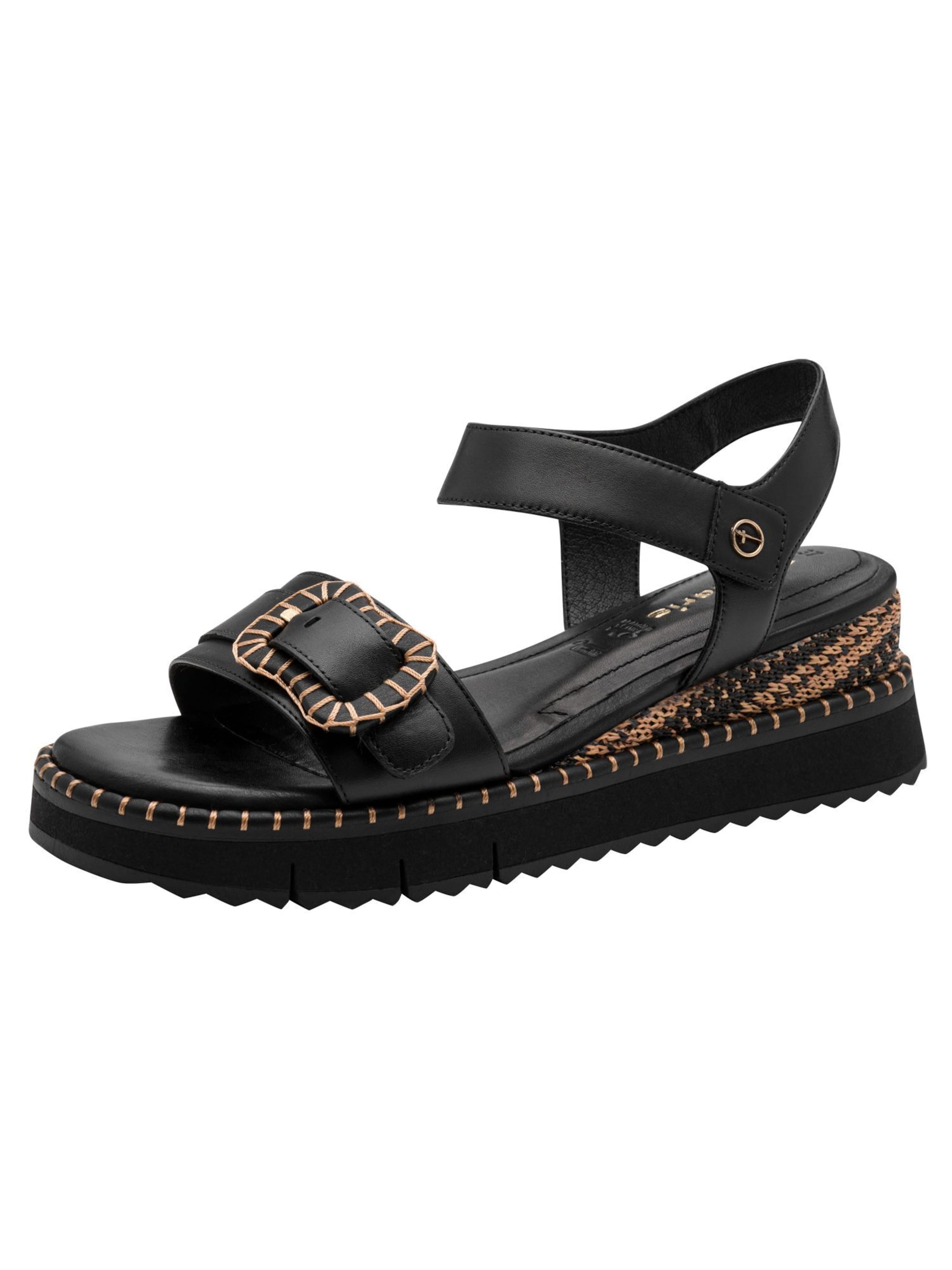 Sandales Tamaris en noir : devant