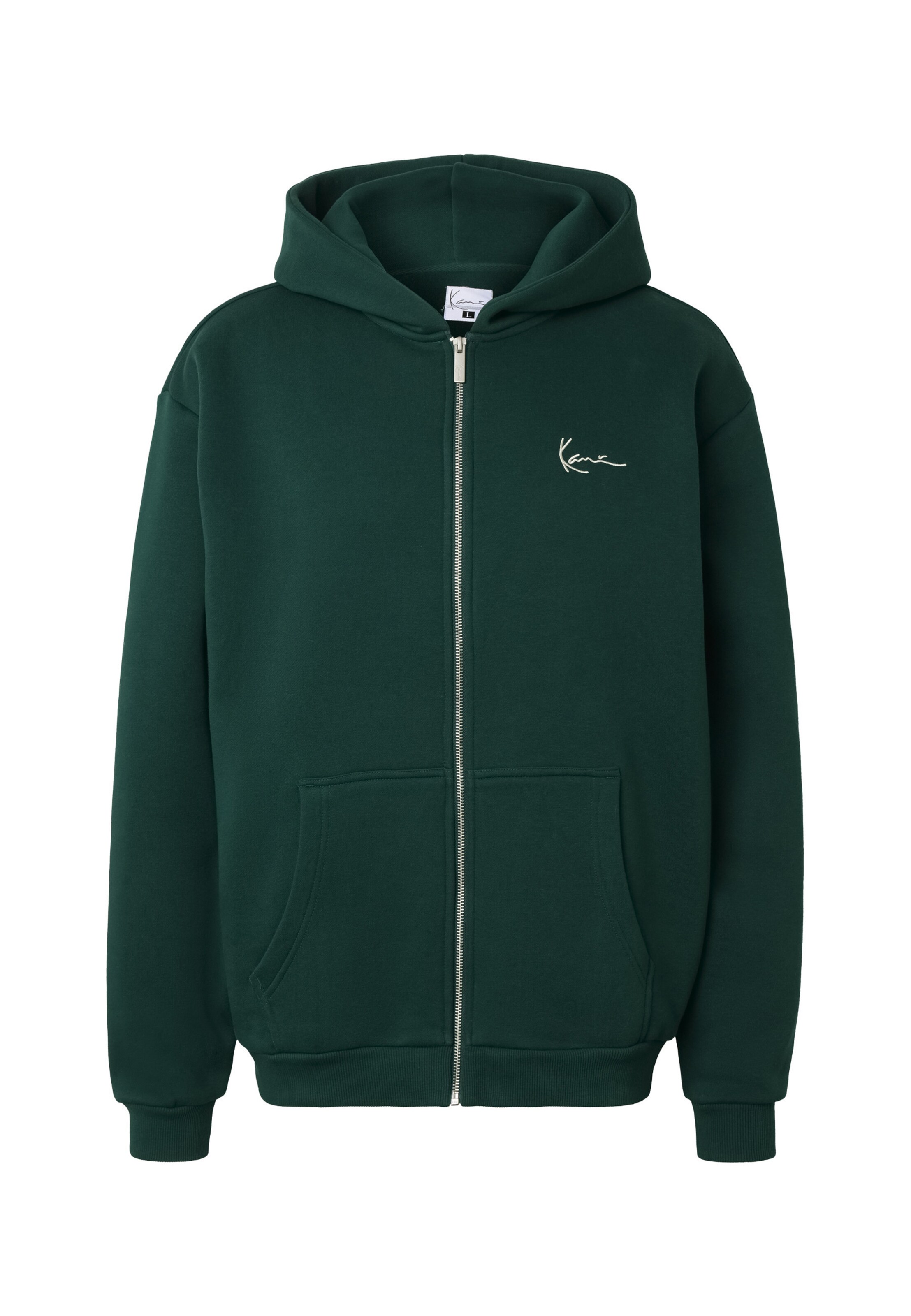 Karl Kani Zip-Up Hoodie 'Essential' in Dark green / White, Item view