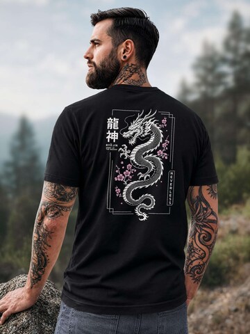 Neverless Shirt 'Sakura Dragon' in Black