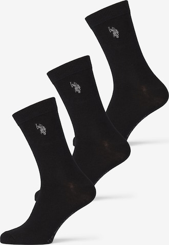 U.S. POLO ASSN. Sokken 'Aubrey' in Zwart: voorkant