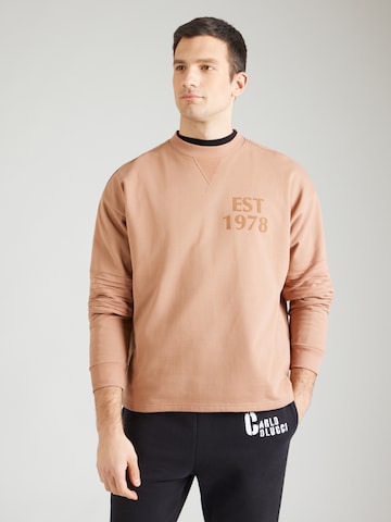 Carlo Colucci Sweatshirt in Braun: Vorderseite
