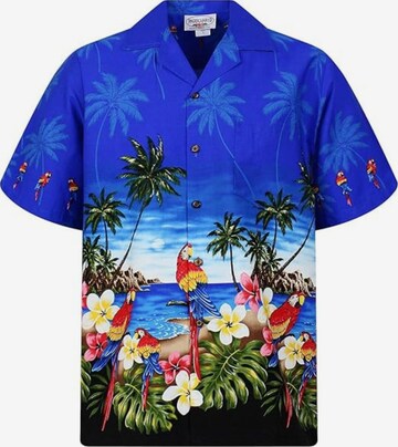 Pacific Legend Regular fit Button Up Shirt 'Papagei' in Blue: front