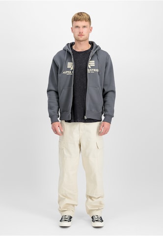 ALPHA INDUSTRIES Sweatjacke in Grau