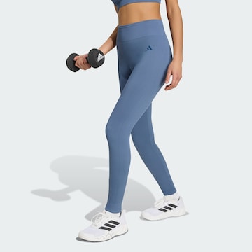 ADIDAS PERFORMANCE Skinny Sportovní kalhoty 'Essentials' – modrá: přední strana