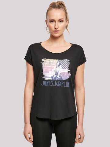 F4NT4STIC Shirt 'Janis Joplin' in Zwart: voorkant