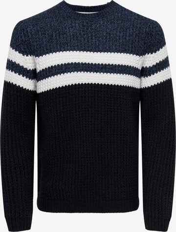 Pull-over Only & Sons en bleu : devant