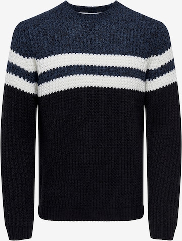 Pull-over Only & Sons en bleu : devant