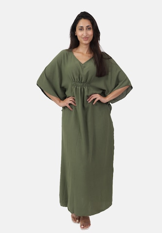 Elara Dress in Green: front