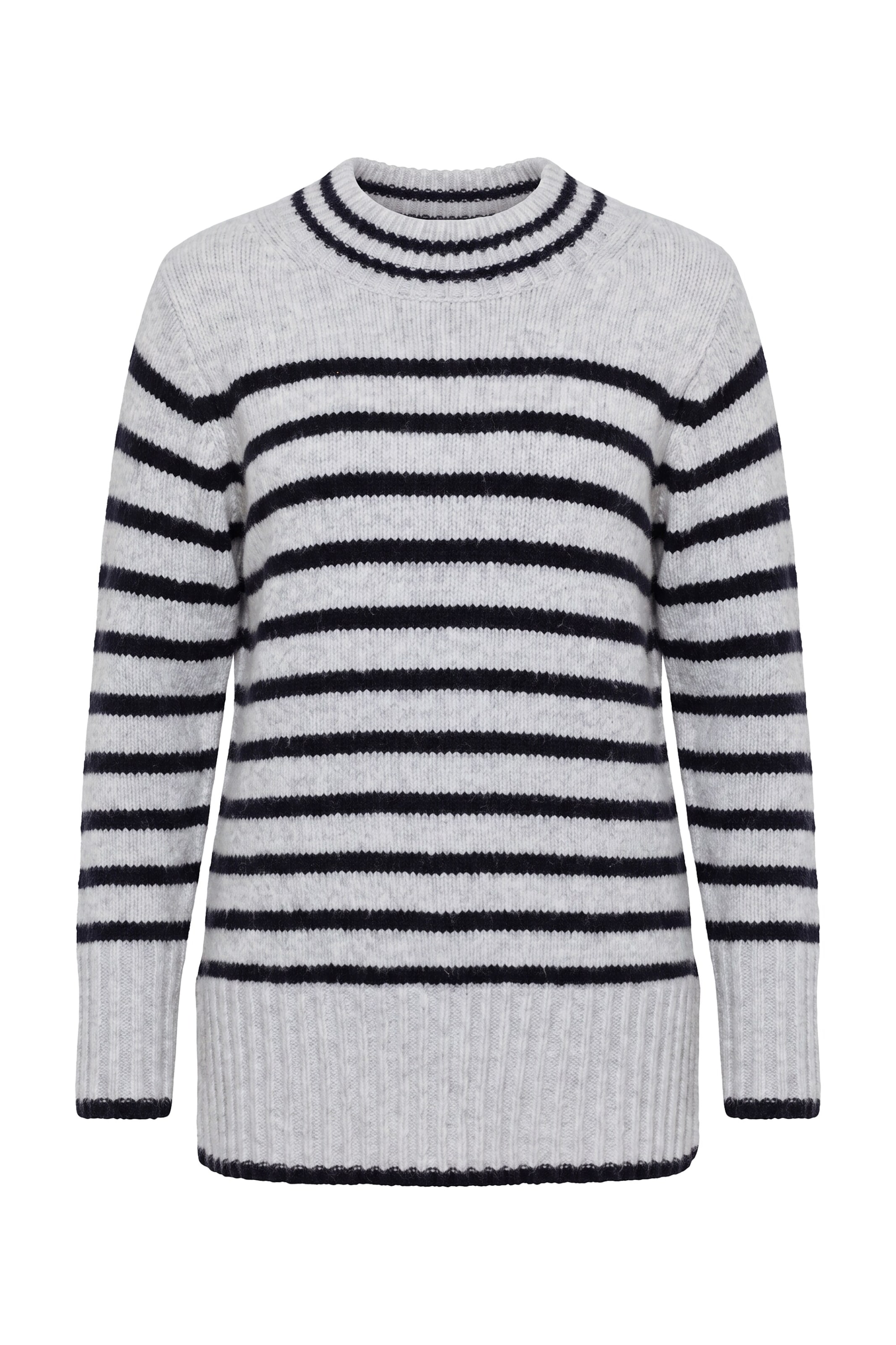 LAURASØN Pullover in M in graumeliert / schwarz, Produktansicht