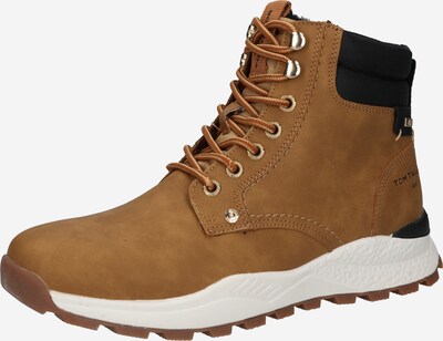 TOM TAILOR Schnürboots in cognac / schwarz, Produktansicht