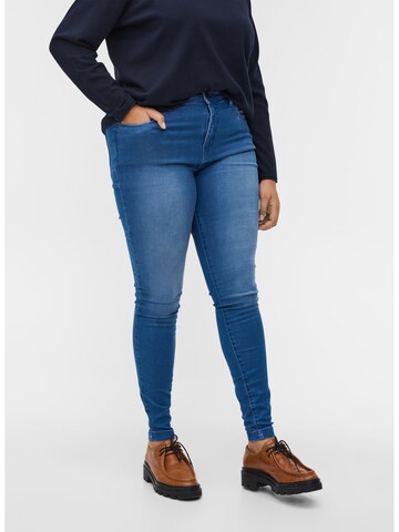 Zizzi Slimfit Jeans 'AMY' in Blauw: voorkant