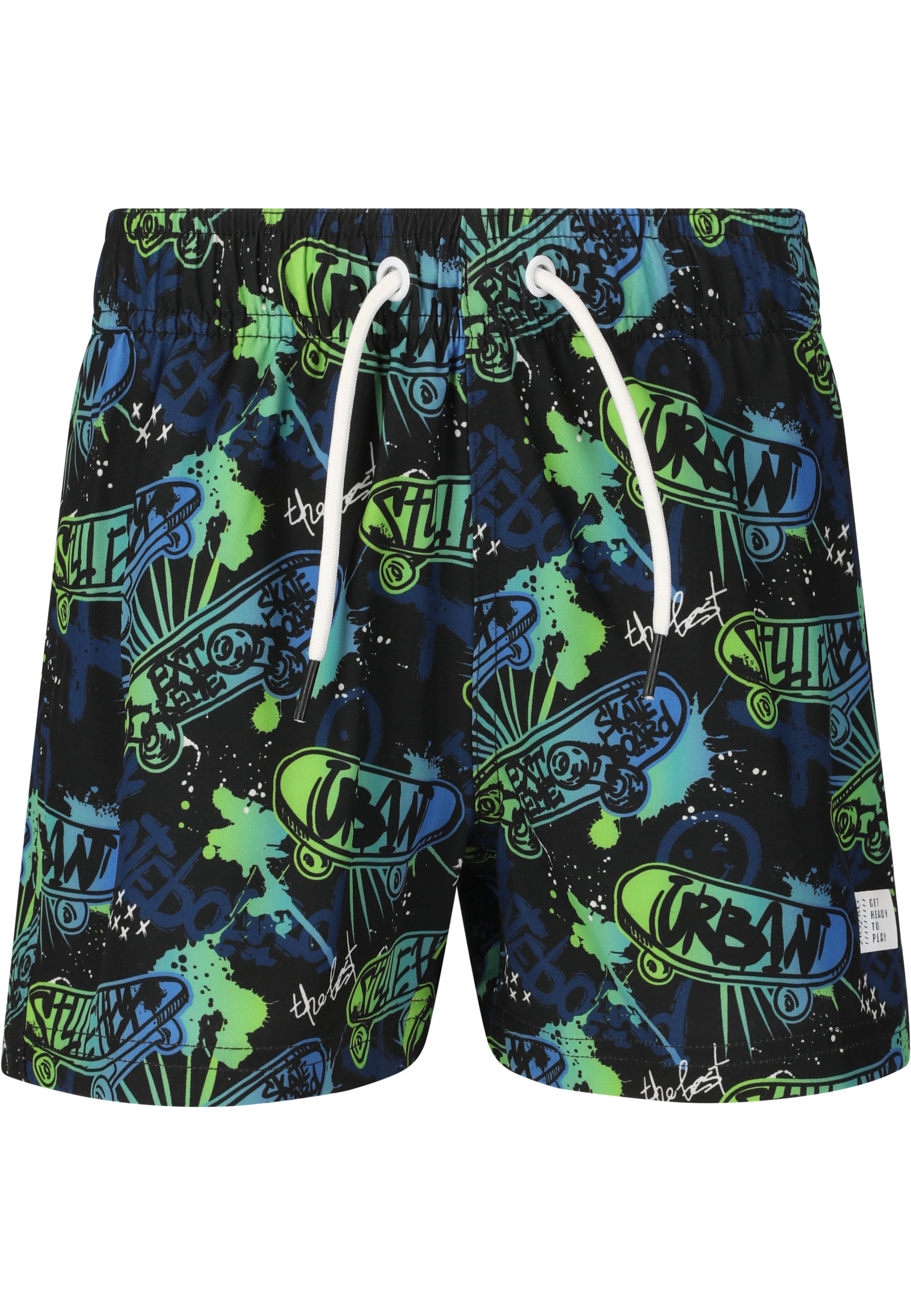 ZigZag Board Shorts 'Poolparty' in Black: front