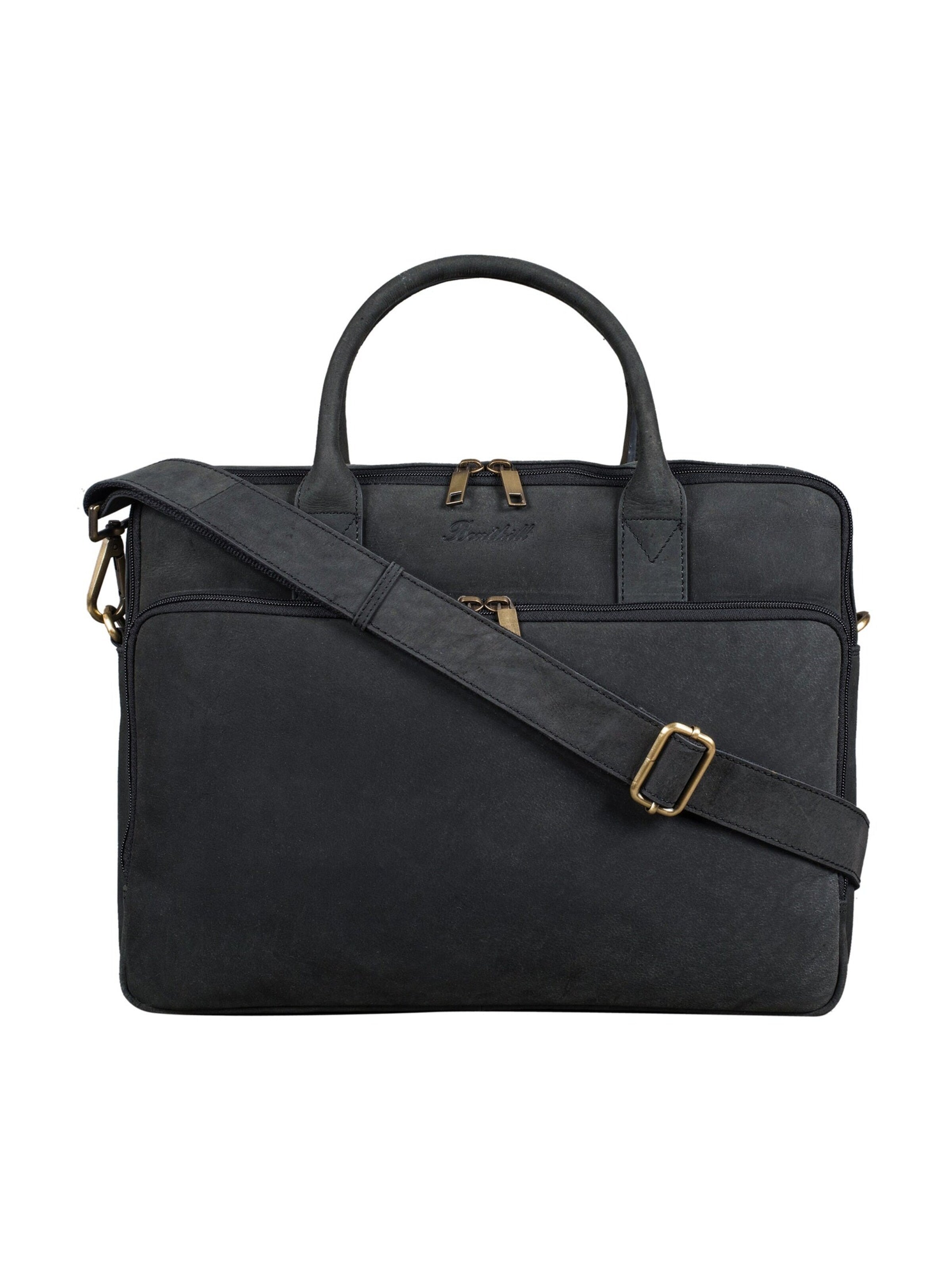 Benthill Laptop Bag in Black: front