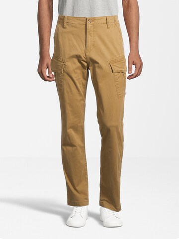 Coupe slim Pantalon cargo AÉROPOSTALE en beige : devant