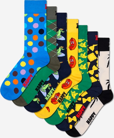Kojinės iš Happy Socks, spalva – mėlyna / geltona / žalia / balta, Prekių apžvalga