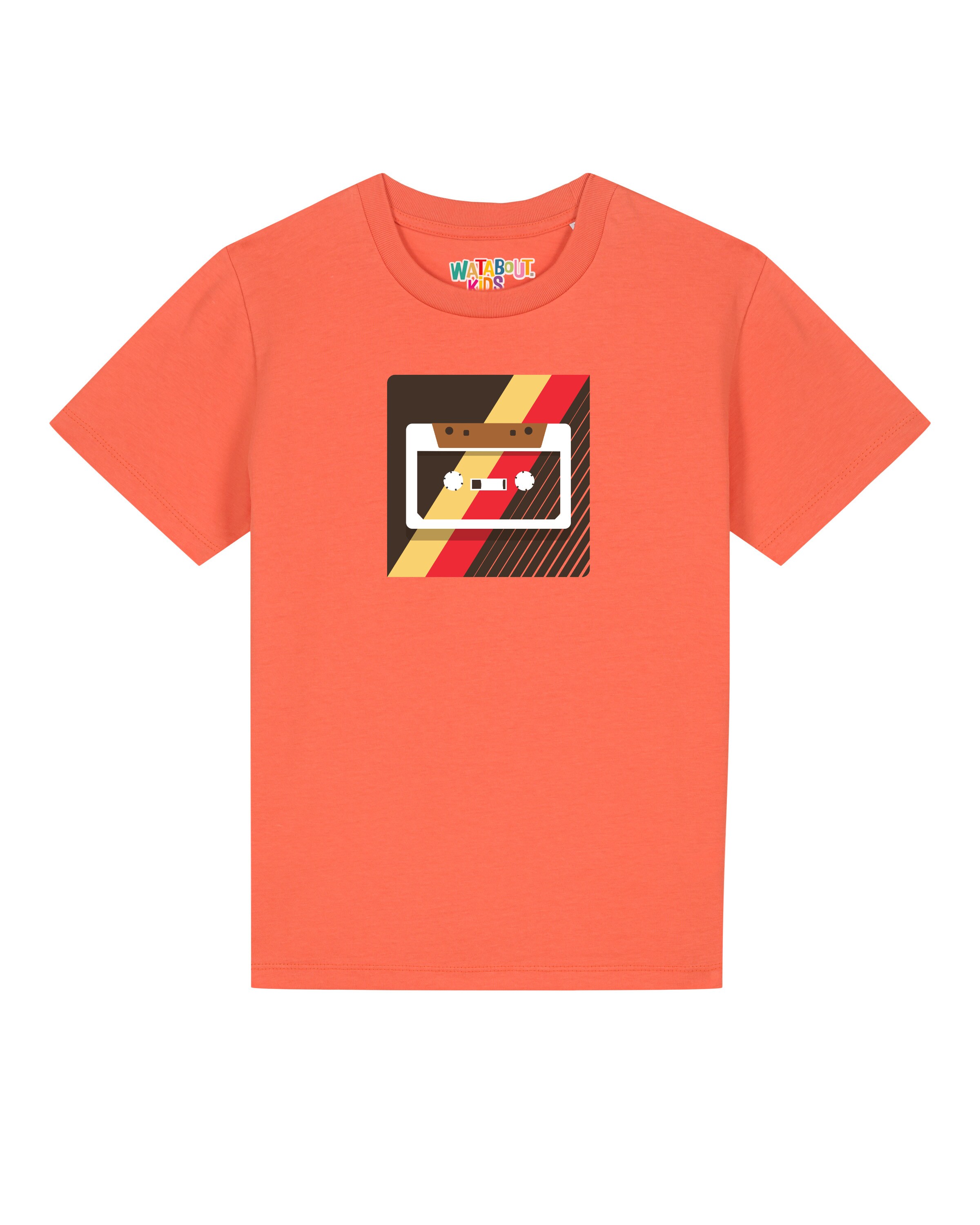 Maglietta 'Kassette' di watabout.kids in arancione: frontale