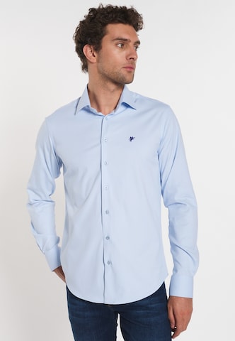 mėlyna DENIM CULTURE Standartinis modelis Marškiniai 'Tokio': priekis