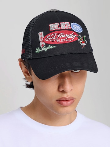 Ed Hardy Кепка 'Est 1971 Varsity' в Черный: спереди