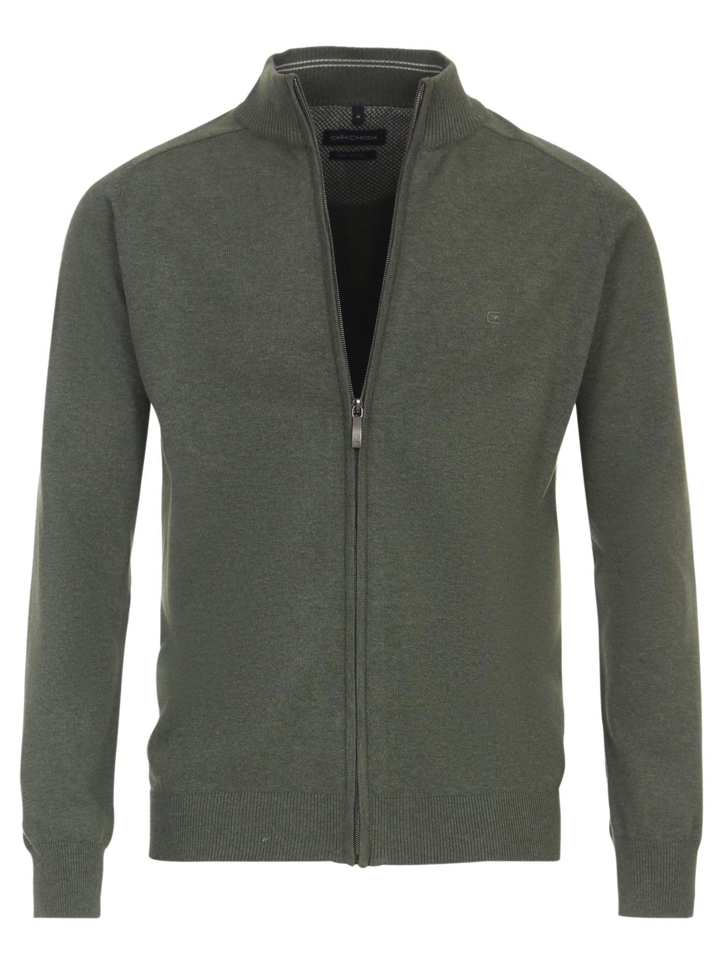 CASAMODA Knit Cardigan 'Basic' in Green: front