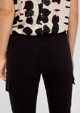 QS Slimfit Hose in Schwarz