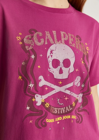 Scalpers Shirt 'Skull Festival Tee' in Purple