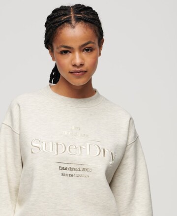 Superdry Sweatshirt 'Luxe' in Beige: voorkant