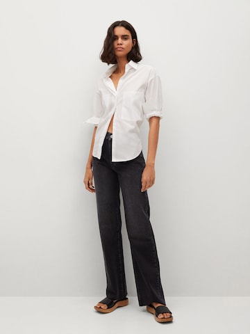 MANGO Wide leg Jeans 'Nora' in Zwart