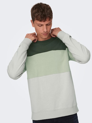 Only & Sons Sweatshirt 'Odis' in Green