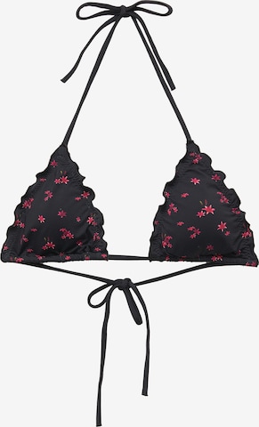 Pull&Bear Triangel Bikinitop in Schwarz: Vorderseite