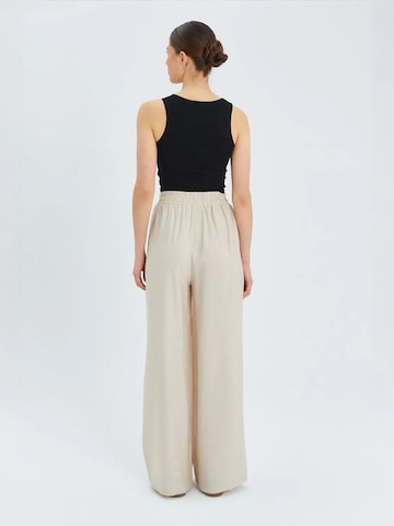 Wide Leg Pantalon MixRay en beige