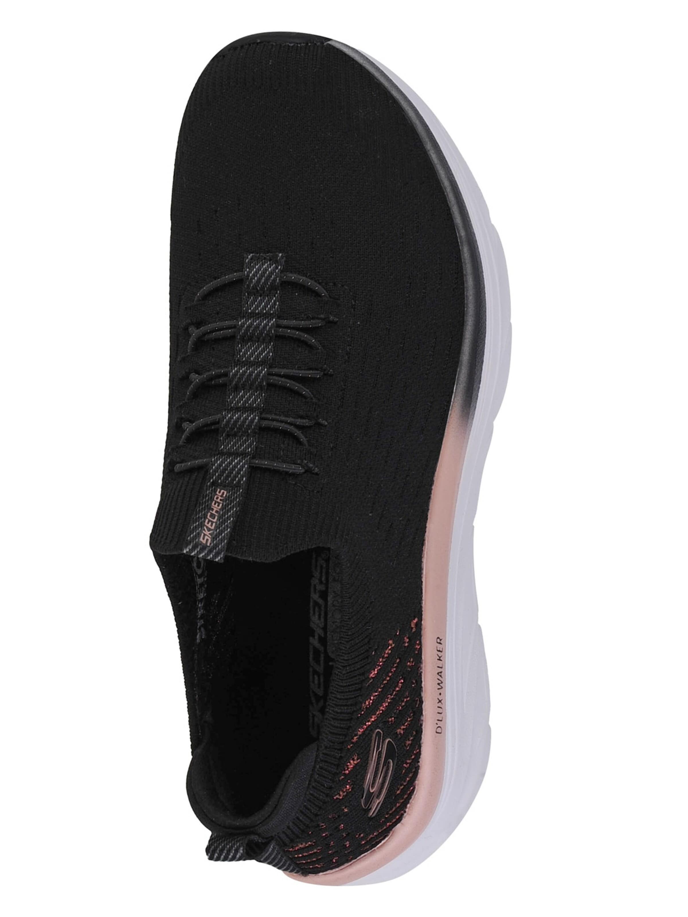 SKECHERS Sneakers laag 'Skechers D'Lux Walker Let It Glow' in Zwart