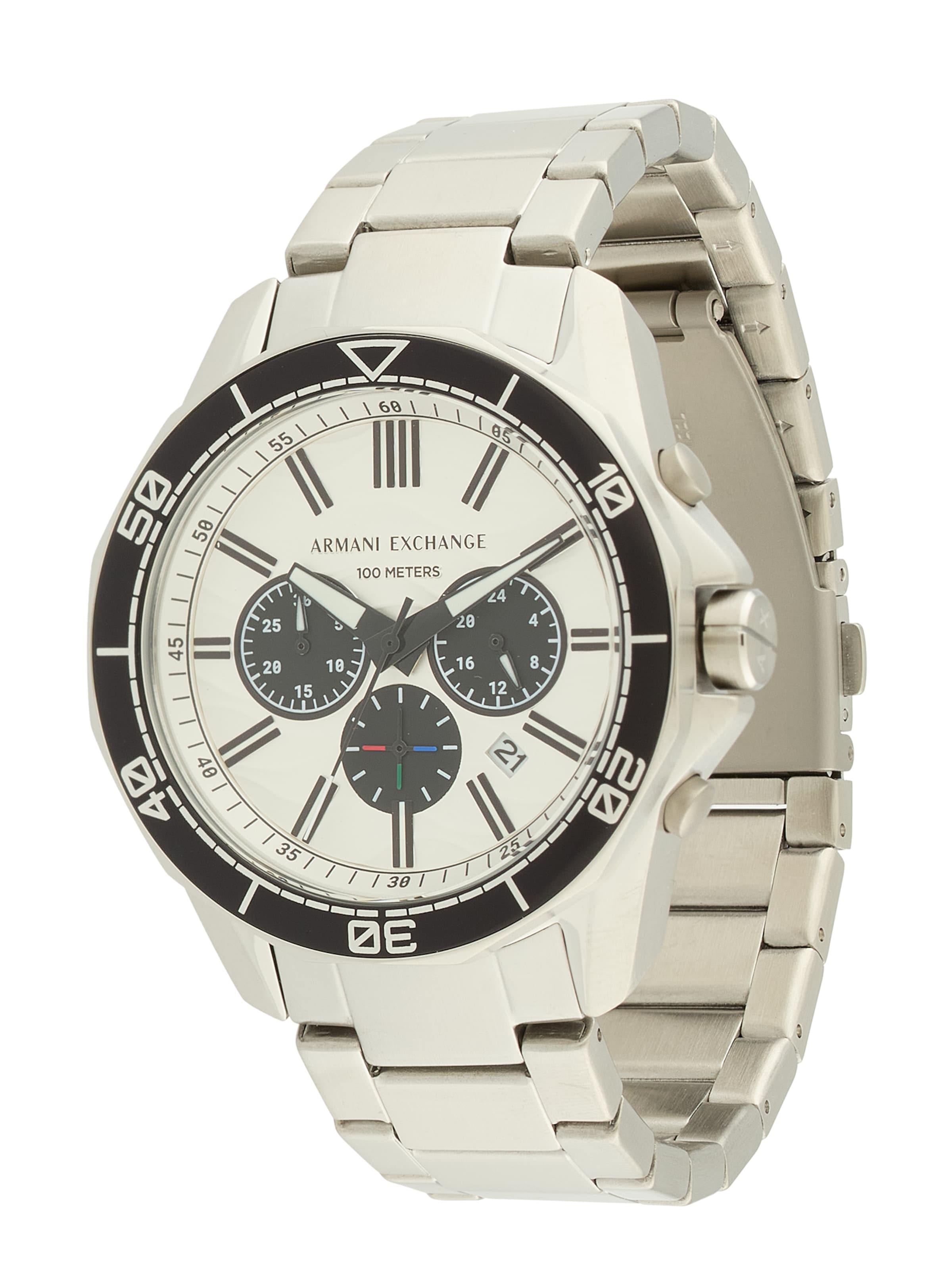 Ceas analogic de la ARMANI EXCHANGE pe argintiu: față