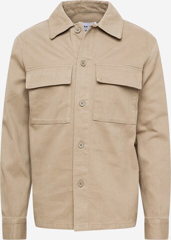 DAN FOX APPAREL Regular fit Button Up Shirt 'Arvid' in Brown: front