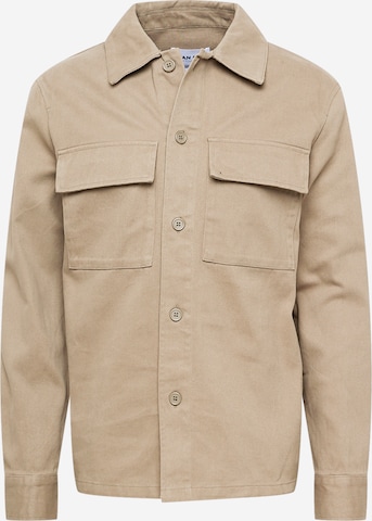 DAN FOX APPAREL Button Up Shirt 'Arvid' in Brown: front