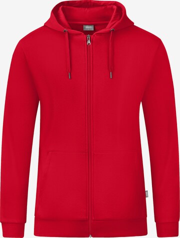 JAKO Athletic Zip-Up Hoodie in Red: front