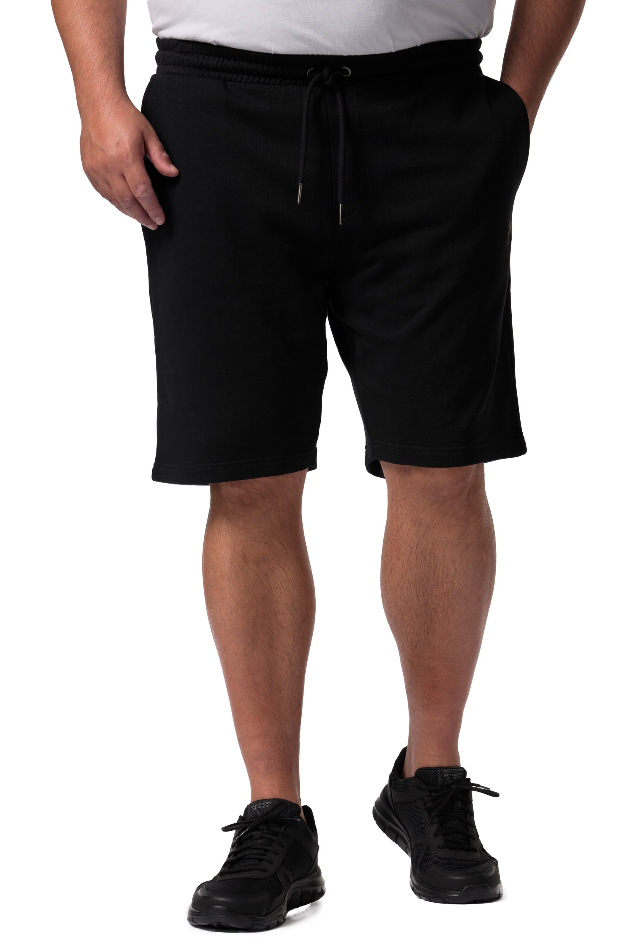 Men Plus Regular Trousers in Black: front