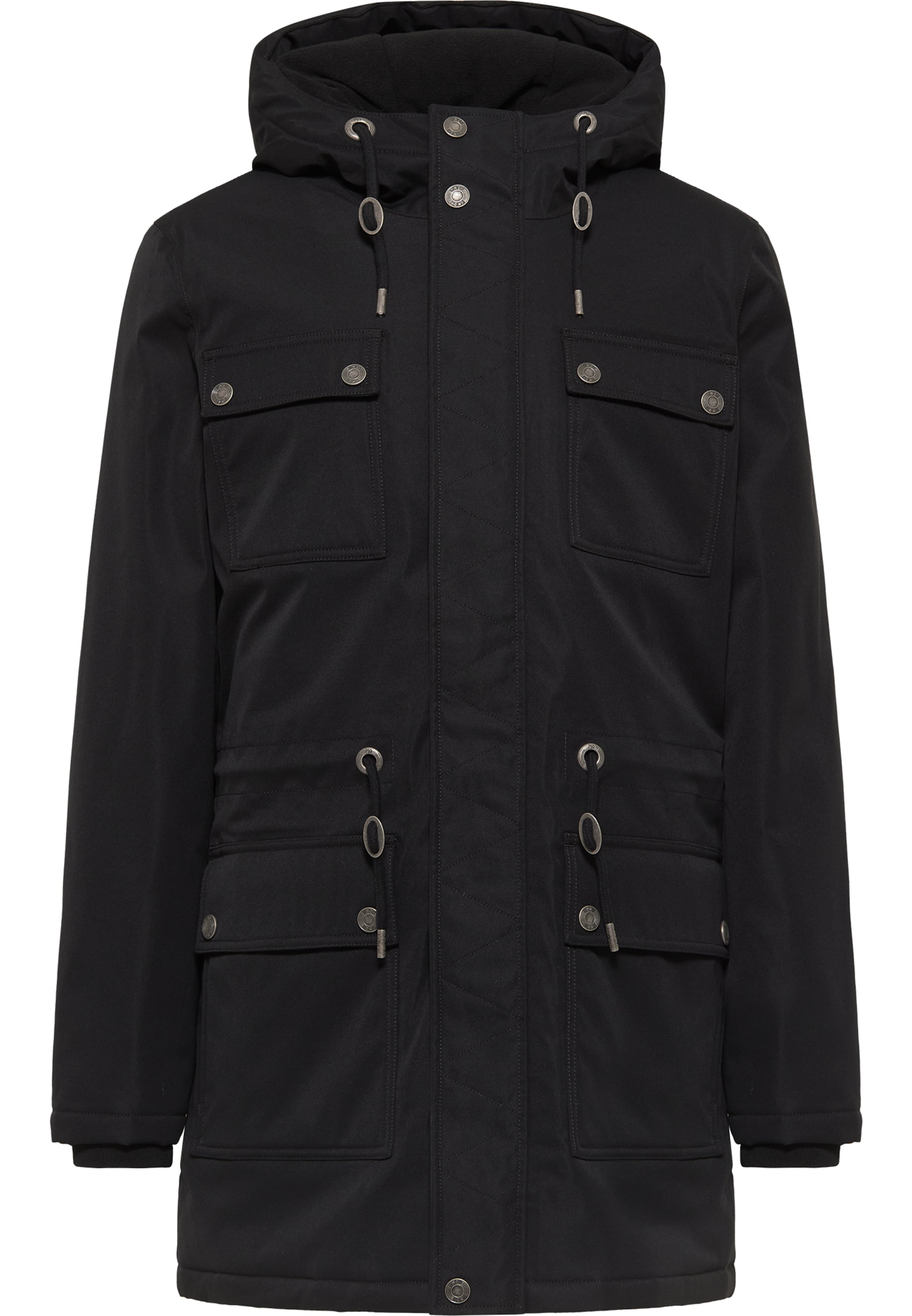 MO Зимна парка в черно: отпред