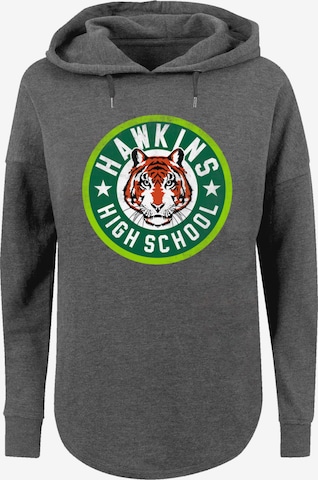 F4NT4STIC Sweatshirt 'Stranger Things Hawkins Tiger Circle Netflix TV Series' in Grijs: voorkant