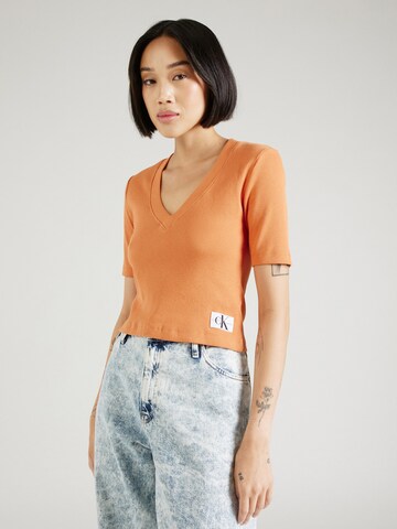 T-shirt Calvin Klein Jeans en orange : devant