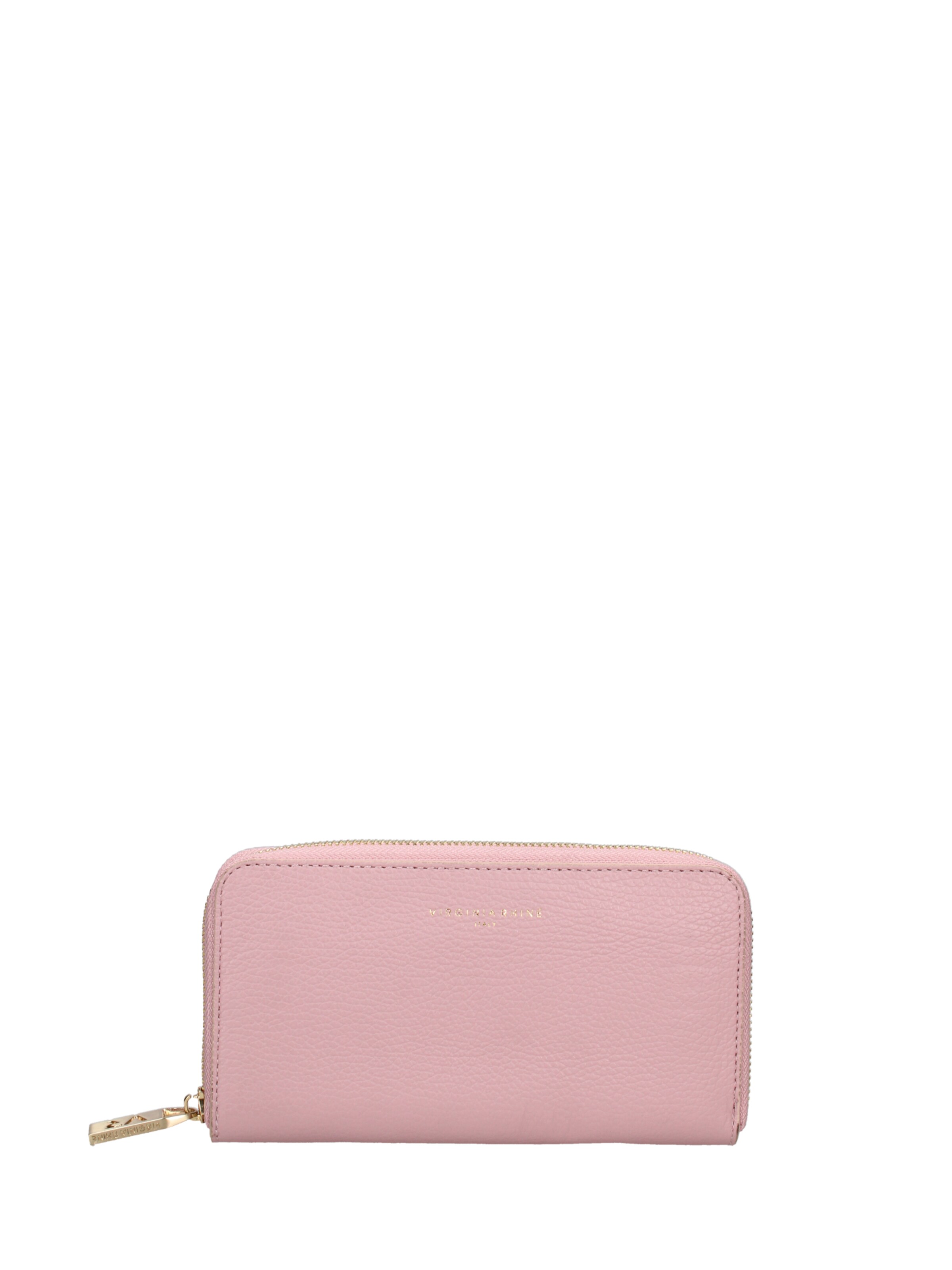 Portamonete 'Portafoglio donna pelle dollaro con zip 20x10 cm' di Virginia Rhinè in rosa: frontale