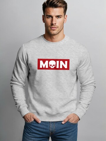 Neverless Sweatshirt 'Moin Skull' in Grey