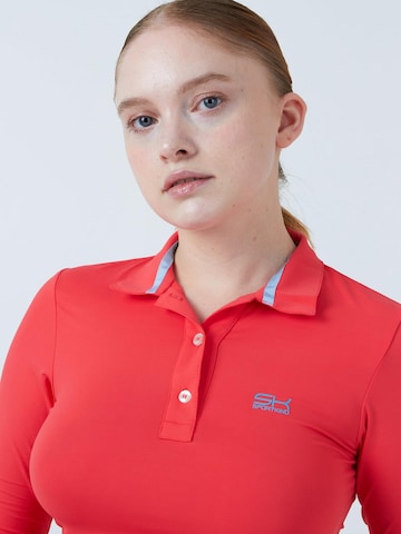 SPORTKIND Performance shirt 'Long Sleeve Polo Shirt' in Orange