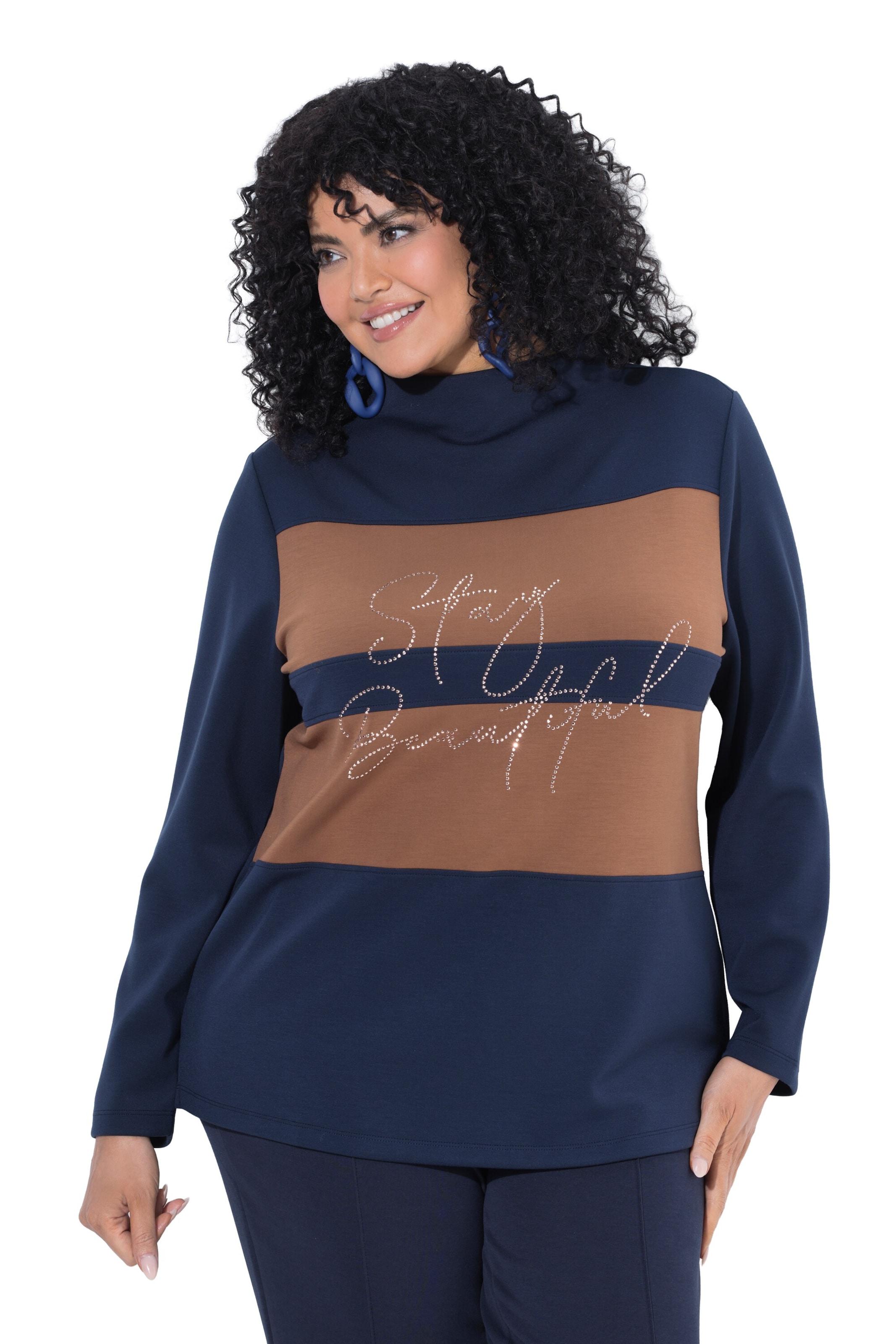 Ulla Popken Sweatshirt in Blau: Vorderseite