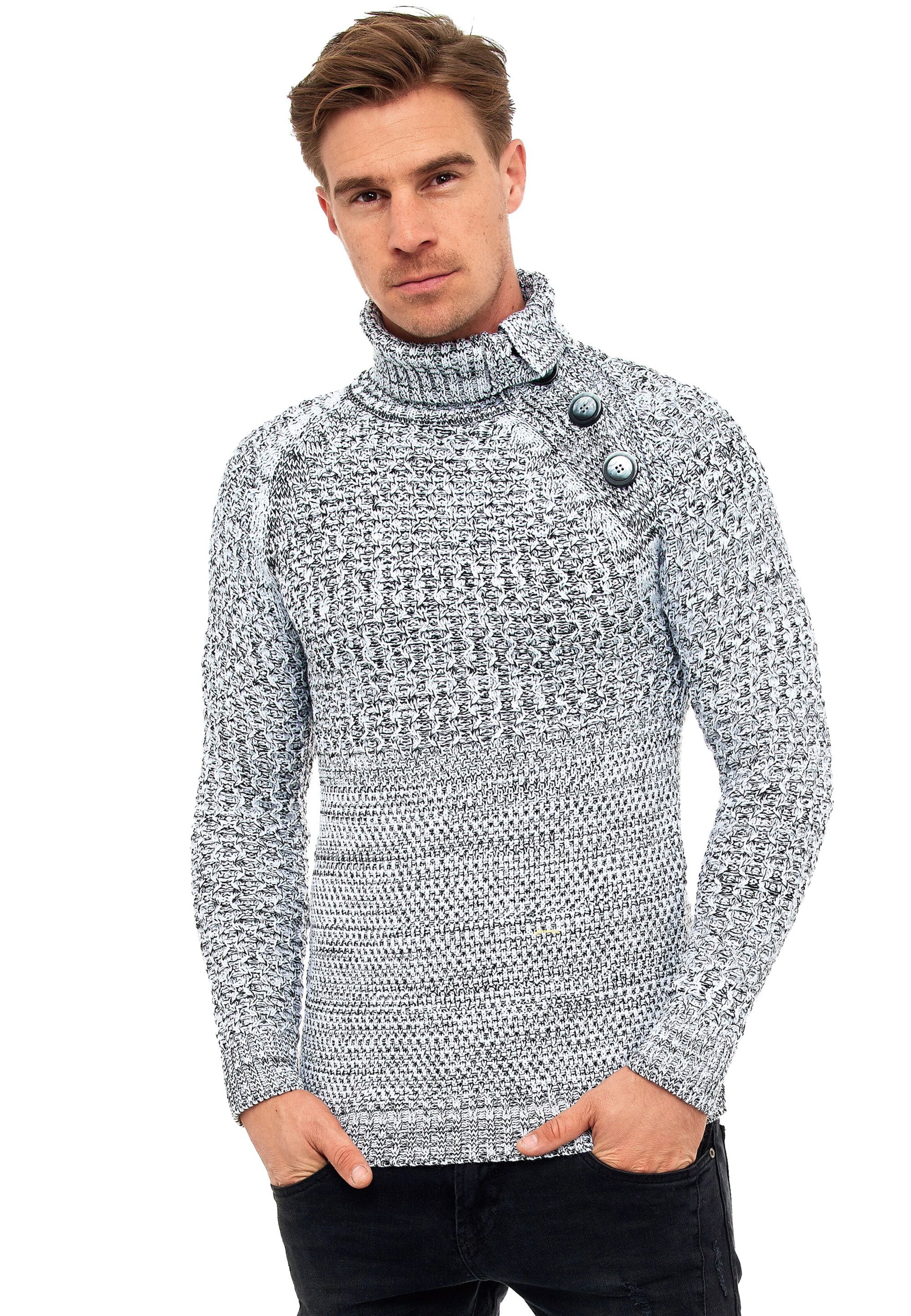 Rusty Neal Pullover in Grau: Vorderseite