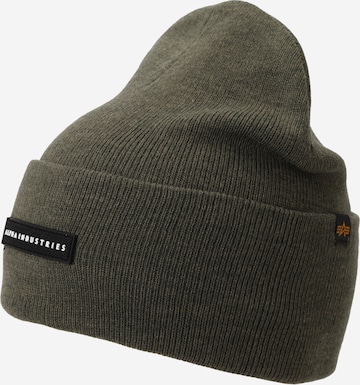 ALPHA INDUSTRIES Beanie in Green: front